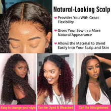 Load image into Gallery viewer, Deep Part Curly Lace Front Human Hair 180% 250% Density Brazilian Hair 13x4 Lace Wig - SilkyDurag.com