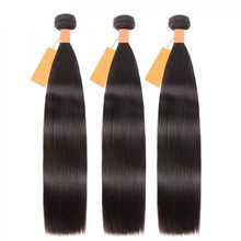 Load image into Gallery viewer, Brazilian Straight Hair Weave High Ratio Human Hair 3 or 4 Bundles Natural Black Remy Hair Extensions - SilkyDurag.com