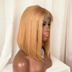 613 Blonde Short Bob | Brazilian Straight 99J Bob Lace Wigs (Pre Plucked) - SilkyDurag.com
