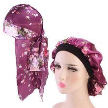 Load image into Gallery viewer, Floral Durag &amp; Bonnet Bundle Collection - SilkyDurag